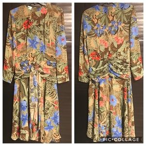 Vintage Floral Tea Length Dress - Kono of New York